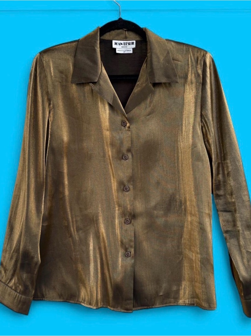 Joan Leslie gold metallic blouse